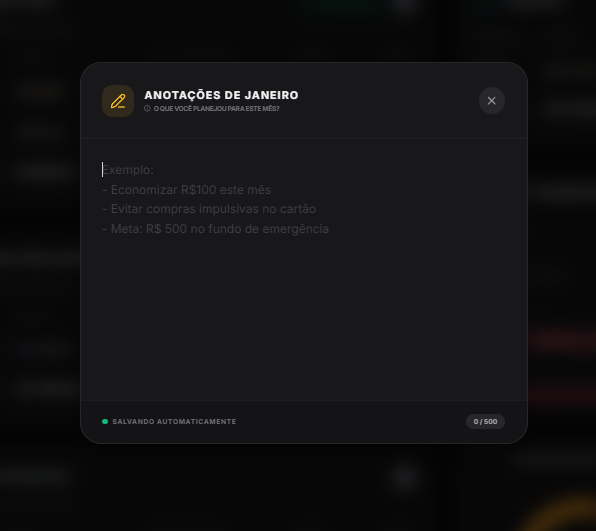 Gráficos do Controle Financeiro Pessoal